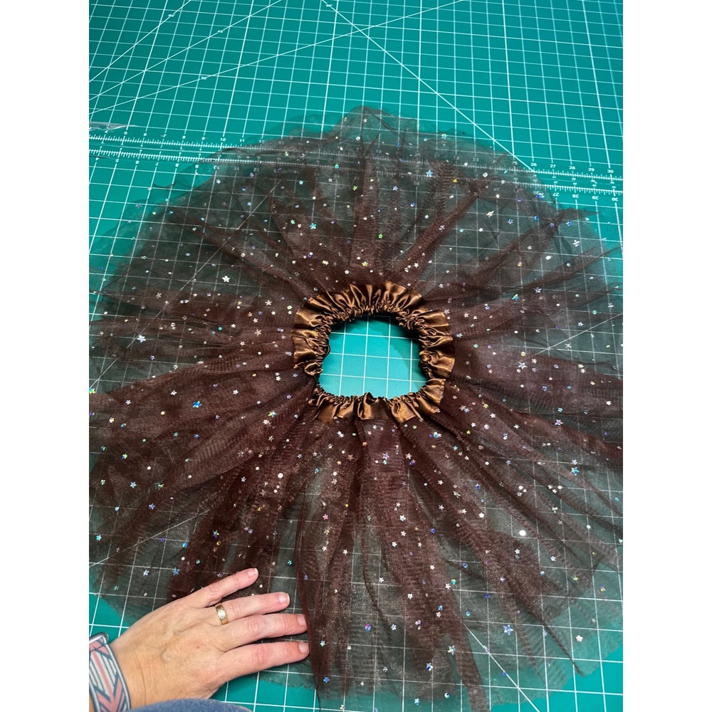 Brown Tulle Tutu Skirt Toddler Girls Holographic Star Sparkle Dance Costume 3